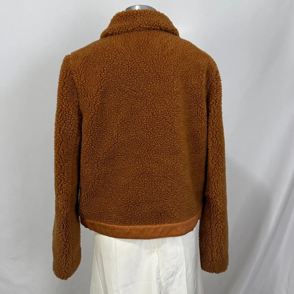 Madewell size M brown faux fur bomber jacket - Picture 8 of 10
